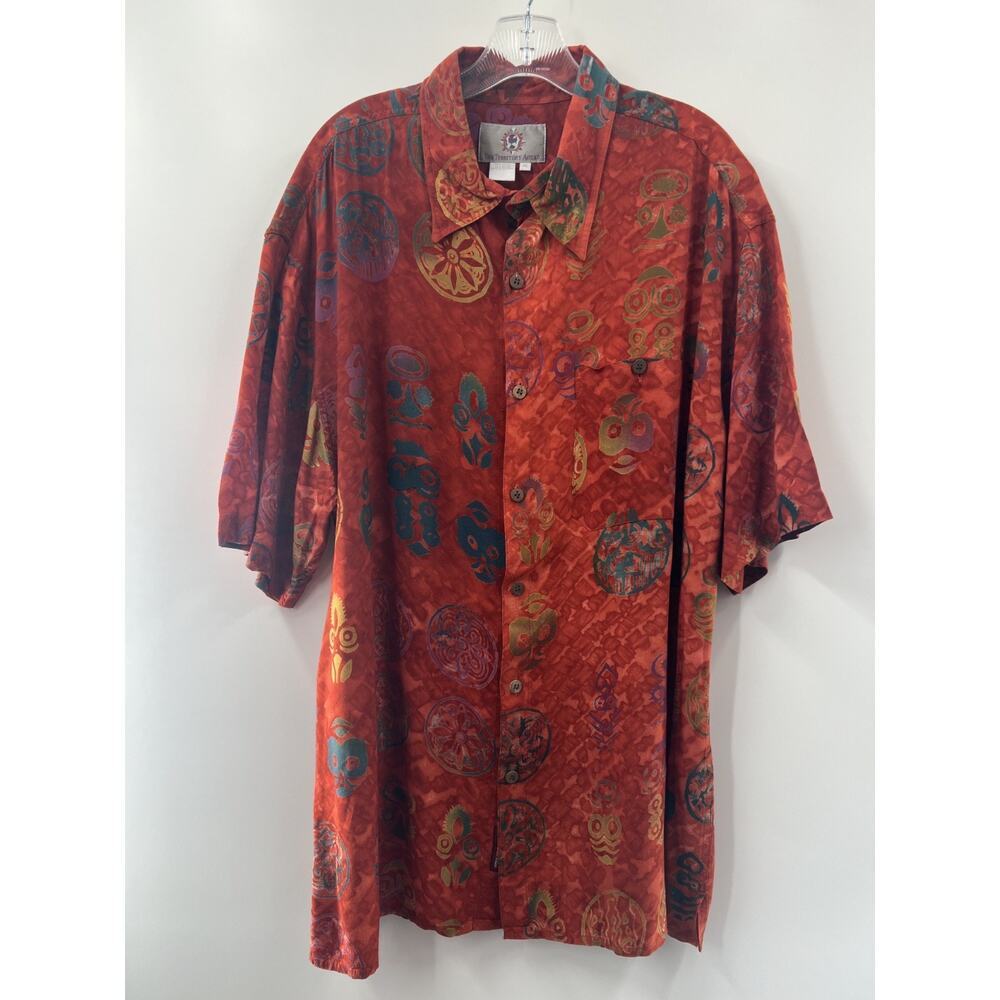 The Territory Ahead Men's Short Sleeve Abstract Button Down Size XL